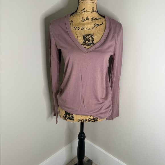 GREY LAB Mauve V-Neck Long Sleeve Blouse - Picture 6 of 7